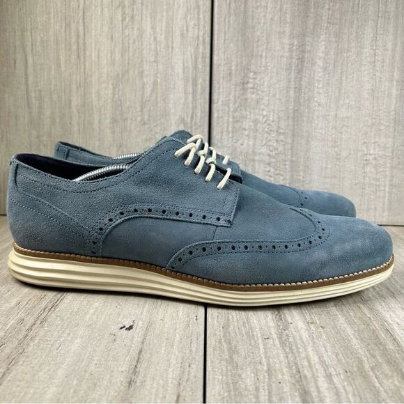 Cole Haan Original Grand Wingtip Blue Suede Oxford Dress‎ Sneaker Mens Size 12 main image 10